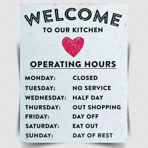 METAL SIGN WALL PLAQUE WELCOME TO OUR KITCHEN FUNNY kitchen print POSTER