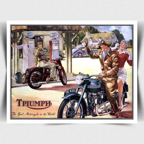 Triumph The Best Motorcycle Retro Vintage Advert SIGN METAL PLAQUE wall print