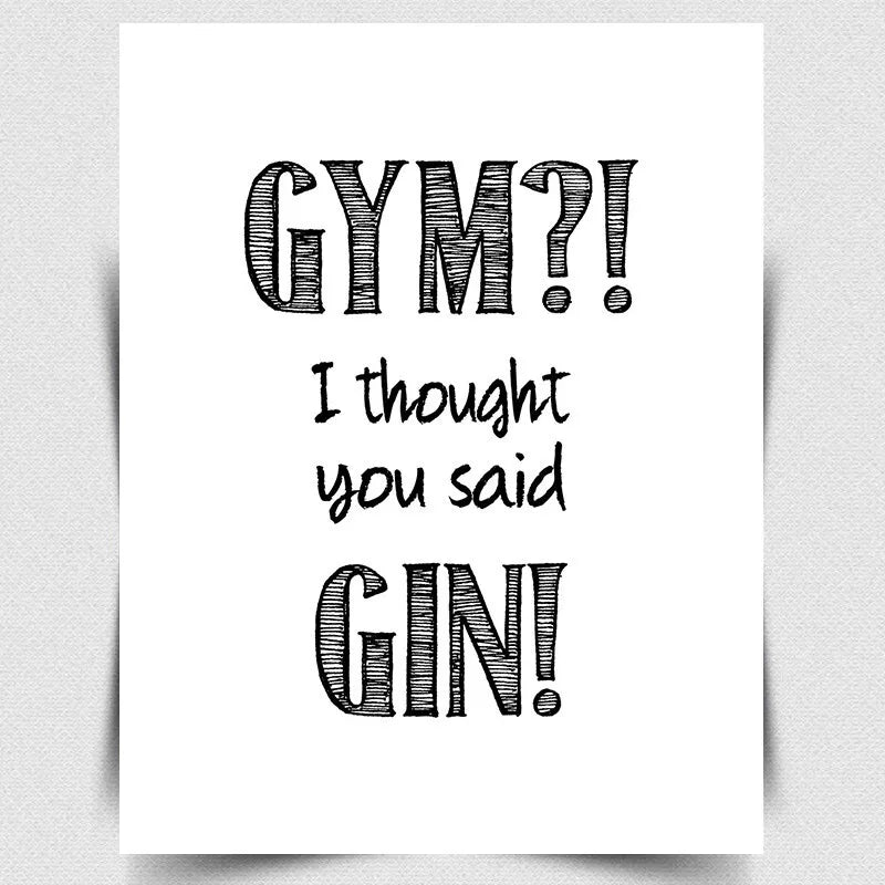 GYM! I THOUGHT YOU SAID GIN! METAL SIGN WALL PLAQUE funny Alcohol Bar Man Cave