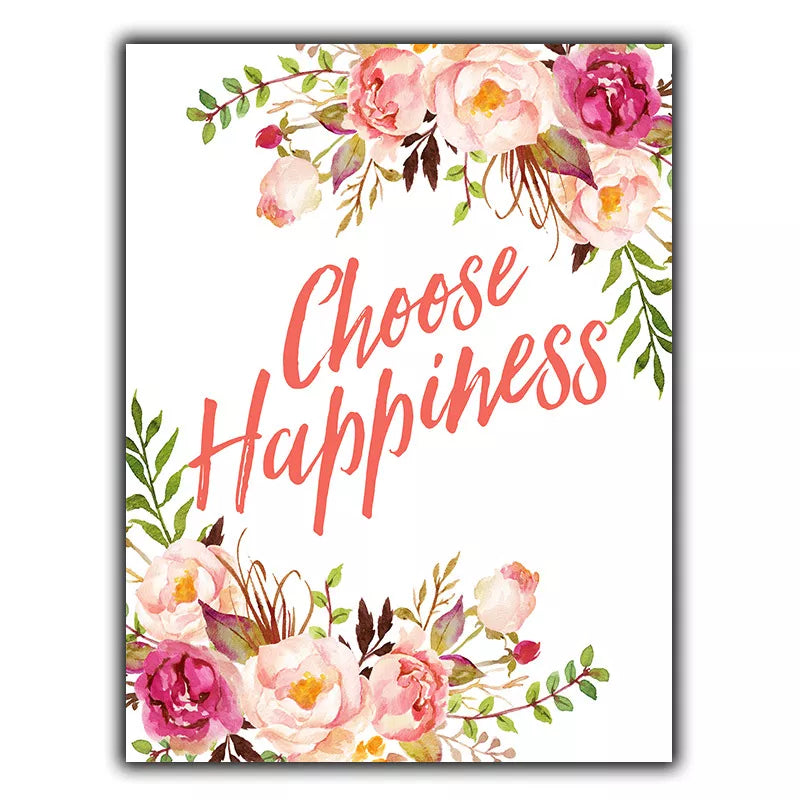 CHOOSE HAPPINESS SIGN METAL PLAQUE inspirational print home decor hanging