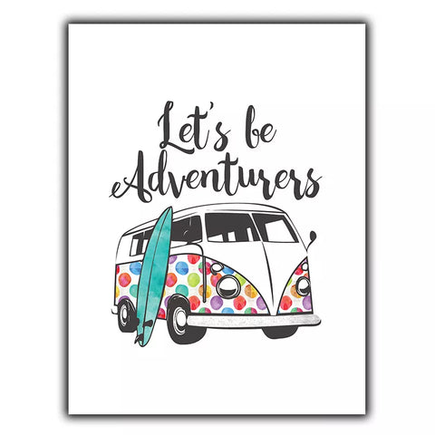 LETS BE ADVENTURERS VW CAMPER SIGN METAL PLAQUE Inspirational quote print