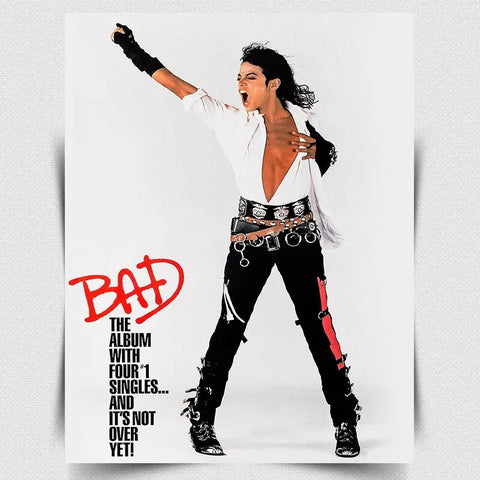 BAD ALBUM Michael Jackson COVER METAL SIGN PLAQUE Retro Poster Print man cave