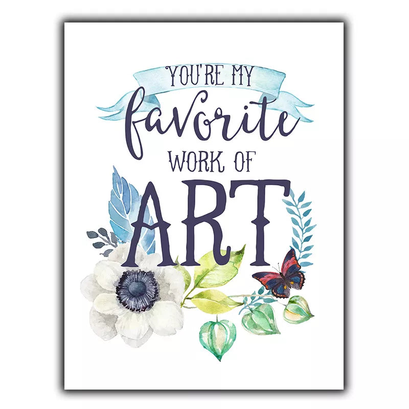 YOU'RE MY FAVORITE WORK OF ART SIGN METAL PLAQUE Inspirational print decor