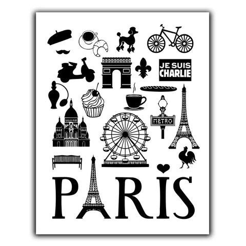 PARIS FRANCE SIGN METAL PLAQUE Inspirational humorous travel art print