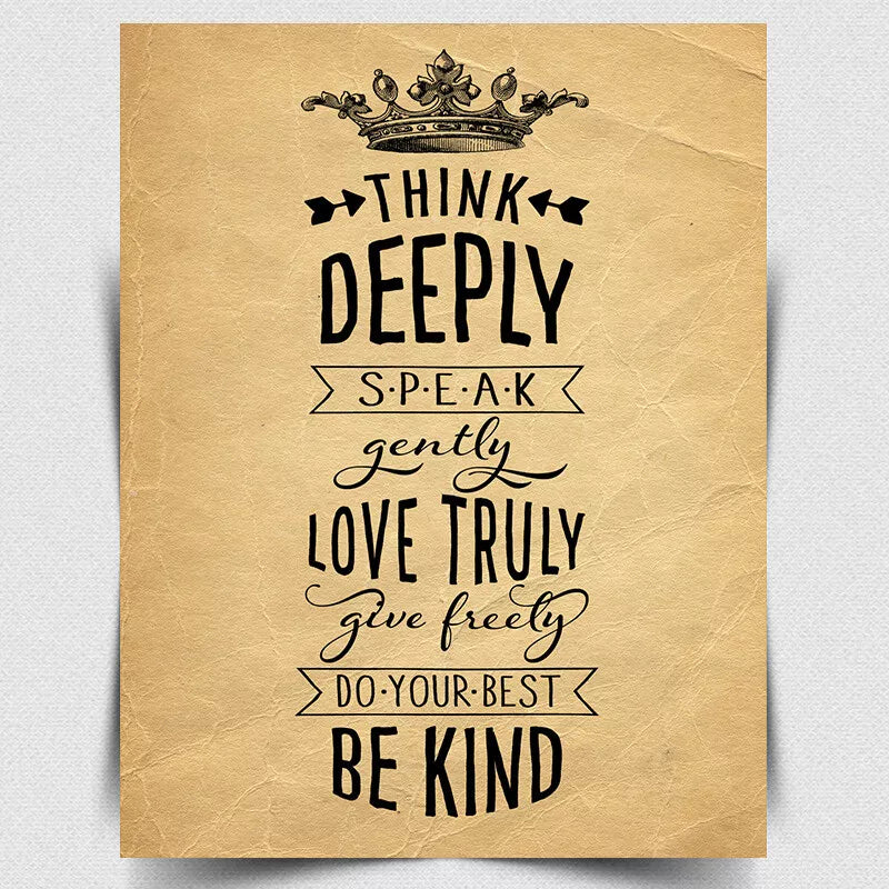 KEEP CALM THINK DEEPLY BE KIND wise inspiration words quote METAL SIGN PLAQUE