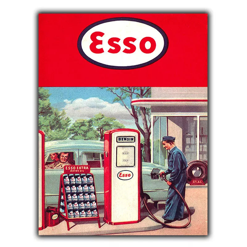 Esso Garage Petrol SIGN METAL WALL PLAQUE VINTAGE Advert man cave shed garage