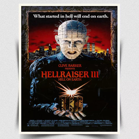 Hellraiser 3 SIGN METAL WALL PLAQUE 80s horror cinema room man cave poster print